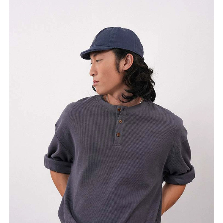 O3PARK Japanese Casual Collarless Polo Shirt