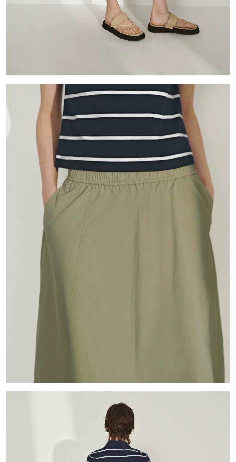 URBAN REVIVO Simple Casual Elastic Waist Super Loose Skirt