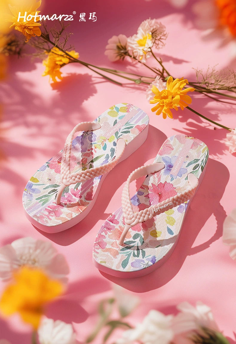 Hotmarzz Seaside Comfortable Non-slip Wear-resistant Soft Thick Bottom Flip-flops