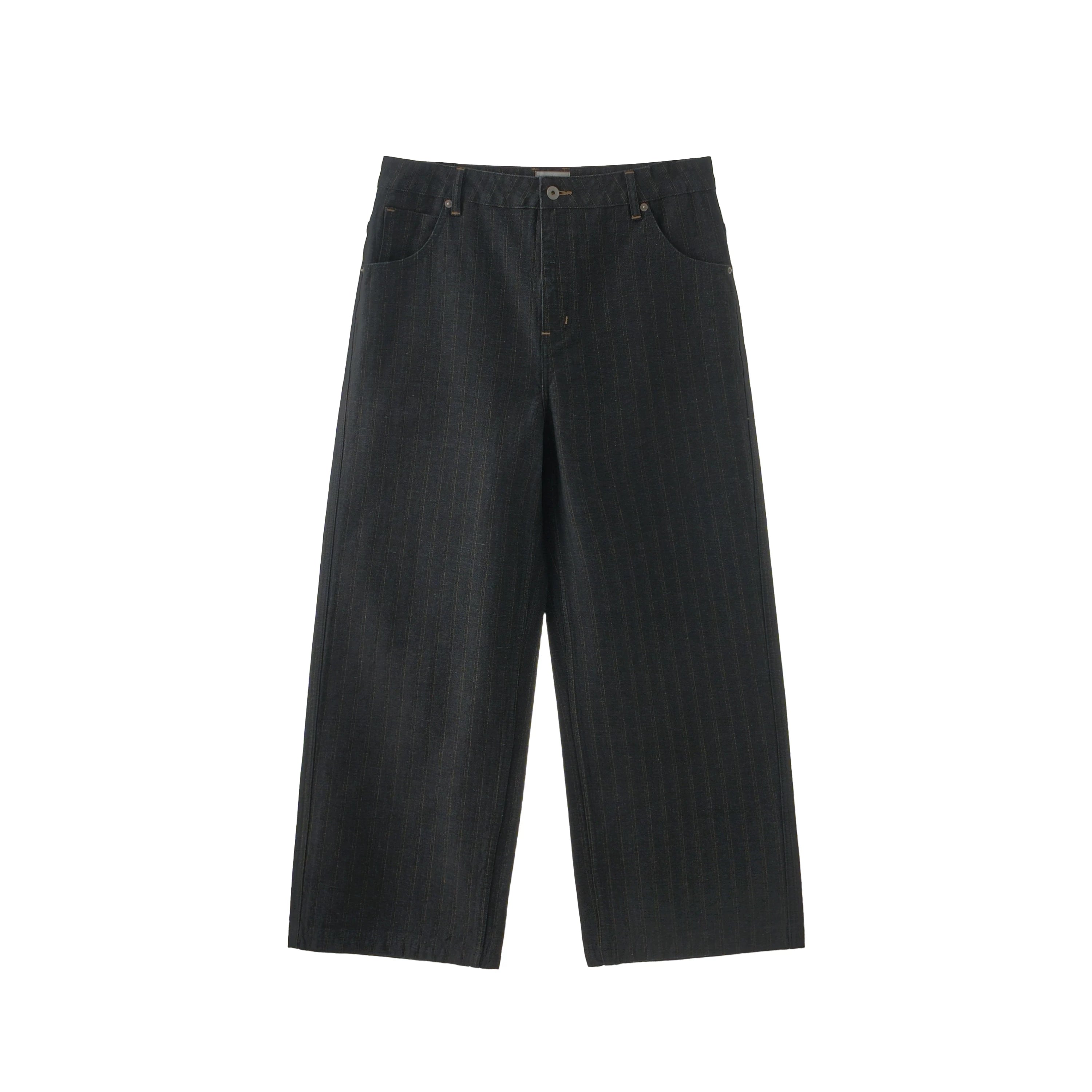 BUTTBILL Vintage Loose Tooling Dark Stripe Denim Casual Pants