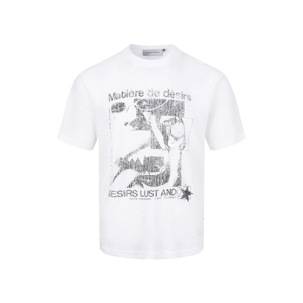 EME Retro Hollow Knit Crew Neck Tee