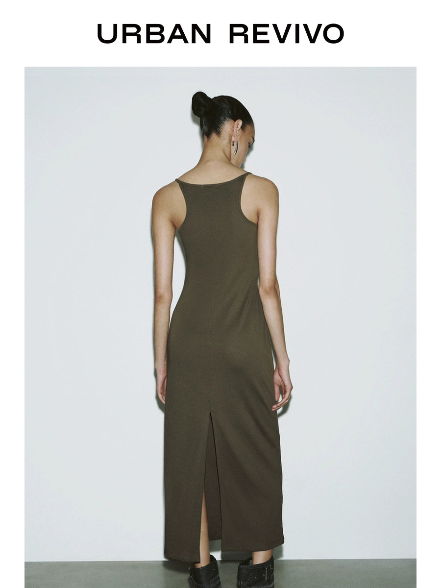 URBAN REVIVO Minimalist Back Slim Sleeveless Dress