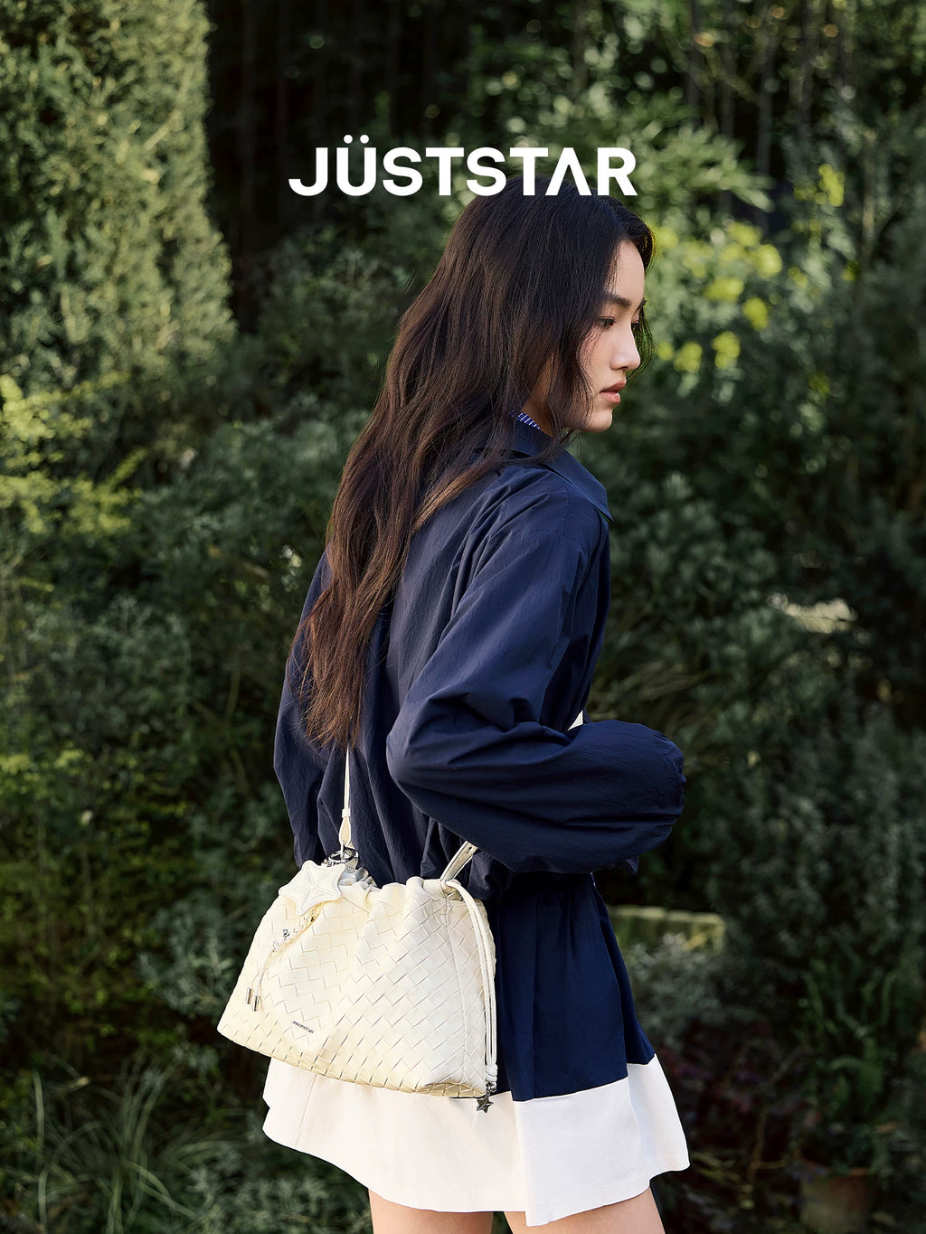 JUST STAR Large Capacity Versatile Woven Tote Bag