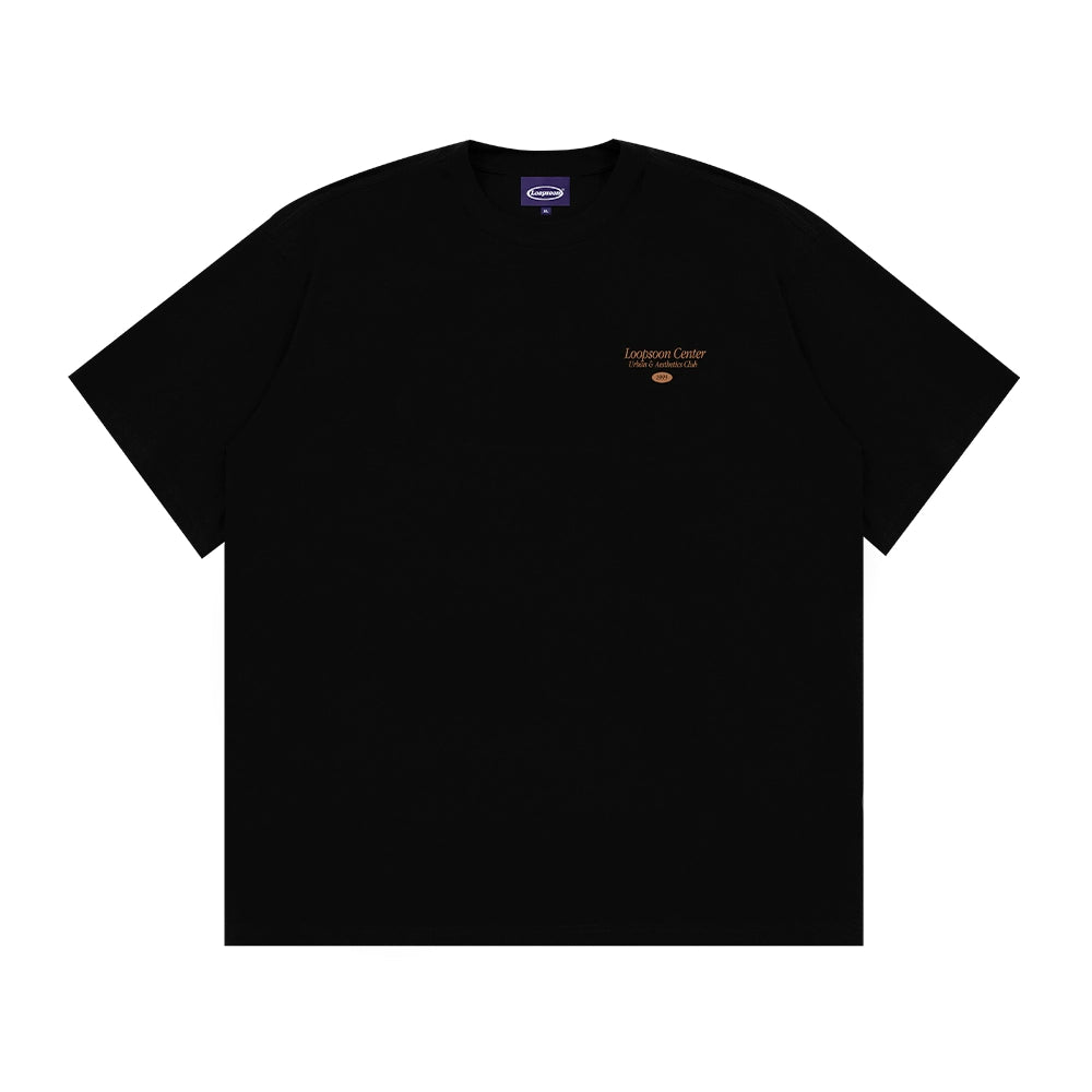 Loopsoon Crew Neck Back Print Loose Casual Tee
