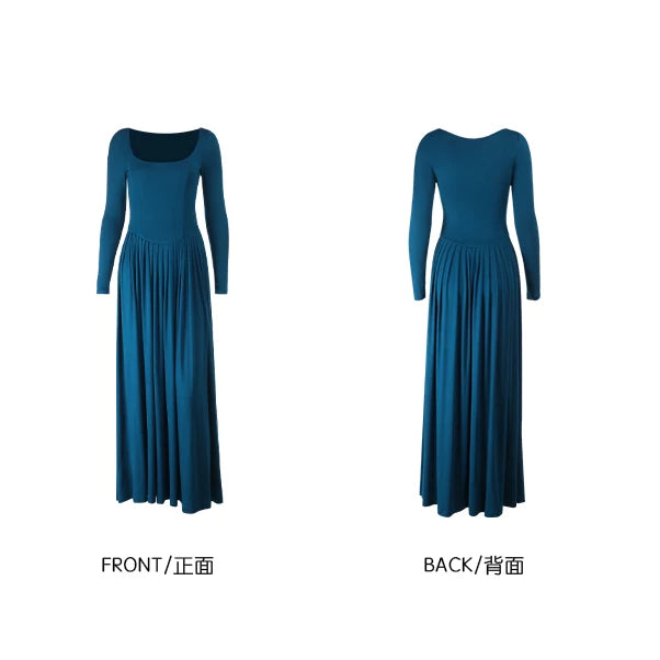 Instunning Retro Square Collar Temperament Waist Skirt