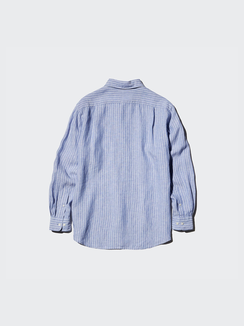 Uniqlo Men's Clothing Women's French Hemp Striped Shirt Long Sleeve Linen Shirt Casual 25 Spring and Summer New 474508