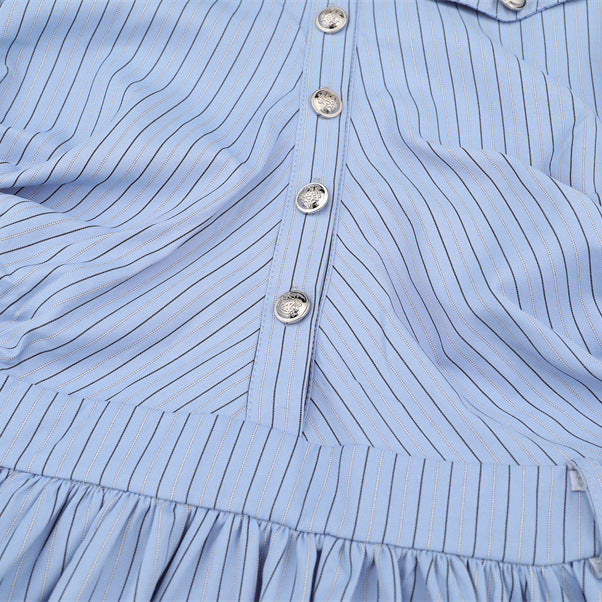 Nariele College Blue Striped Long Sleeve Dress