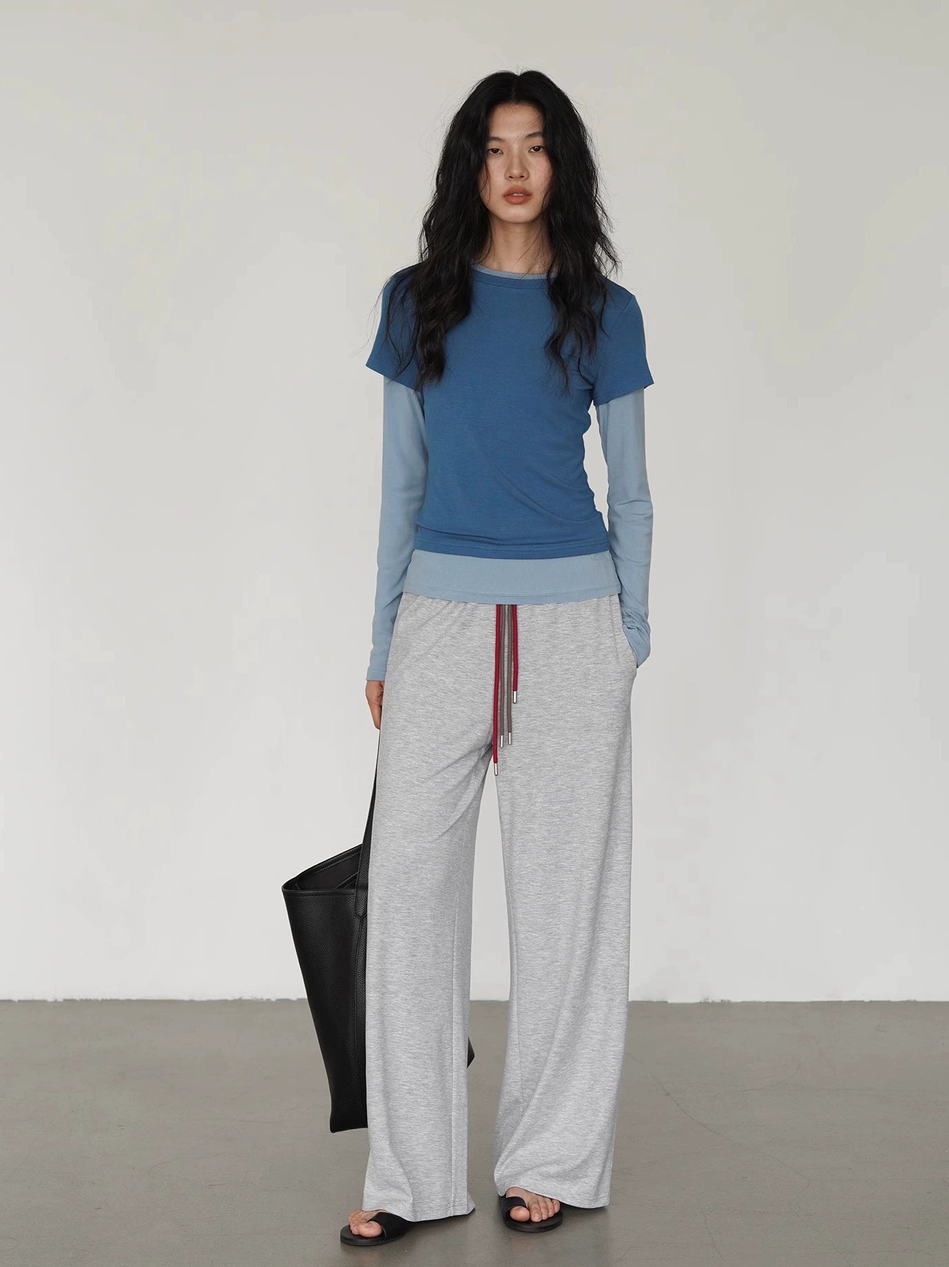 EIGHTHMONTH Contrast Fake Two-piece Versatile Splicing Long Sleeve