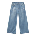 MTLCLOTHES Wide-leg Drape Straight Mopping Jeans