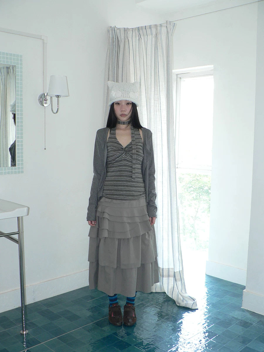Ang: Project Irregular High Waist Side Zip Cake Skirt