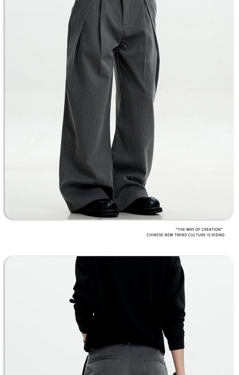 11KN Pleated Loose Three-dimensional Trousers