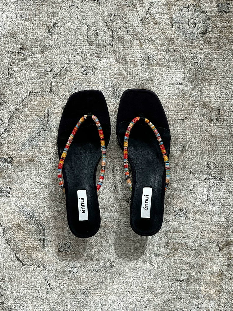 ENNUI Retro Versatile Lazy Low-heeled Sandals