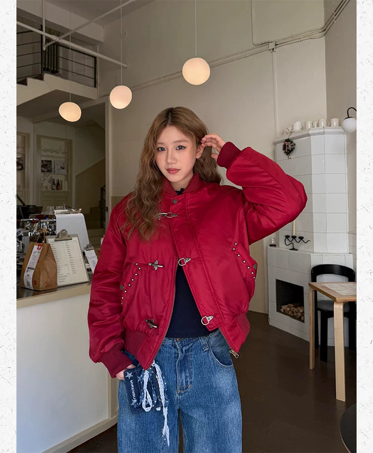 CCYE Lobster Button Bead Flight Jacket Cotton Jacket