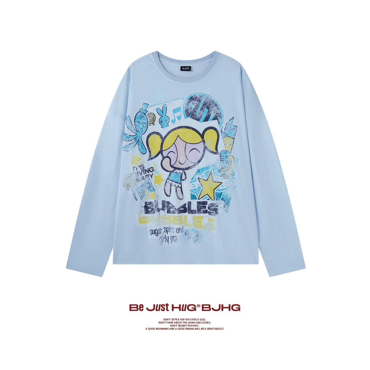 BJHG [Flying Girls Joint Name] Printed Lyocell Long Sleeve T-Shirt