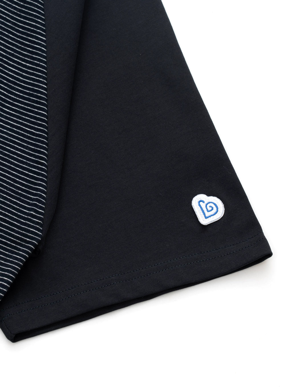 BENT IDEA Pinstripe Color Matching Shoulder Casual Tee