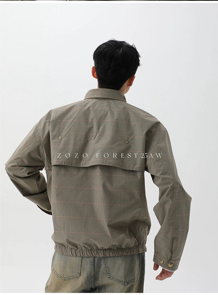 ZOZOFOREST Plaid Vintage Flight Jacket