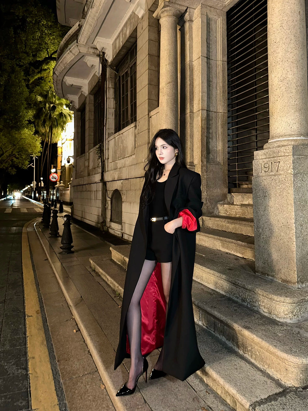 CHUYUQI Premium Aura Red Lined Coat