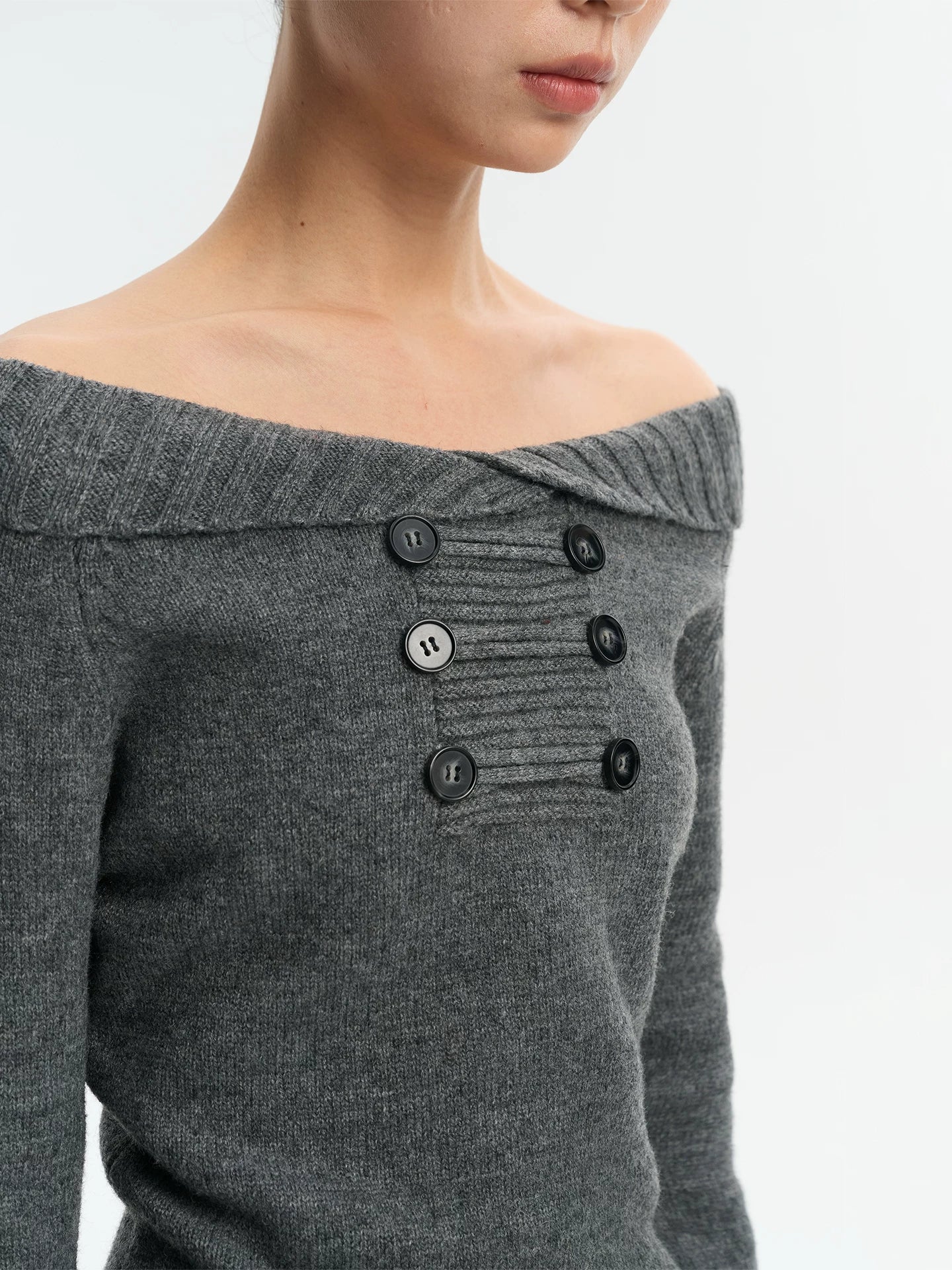 LINY LIBERTY Vintage One-word Shoulder Sweater