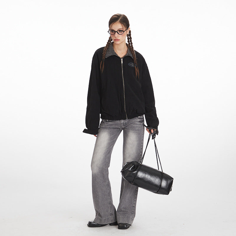 Nariele Wears A Contrasting Plaid Vintage Versatile Coat on Both Sides