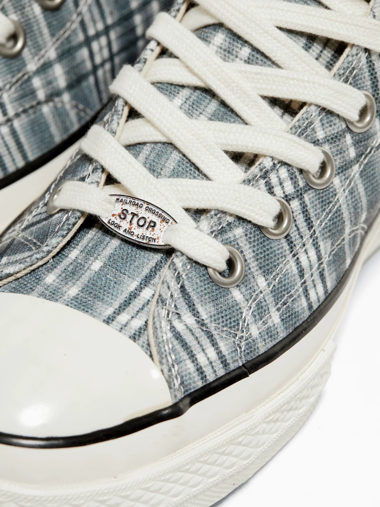 TREclub Checked Contrasting High-top Espadrilles