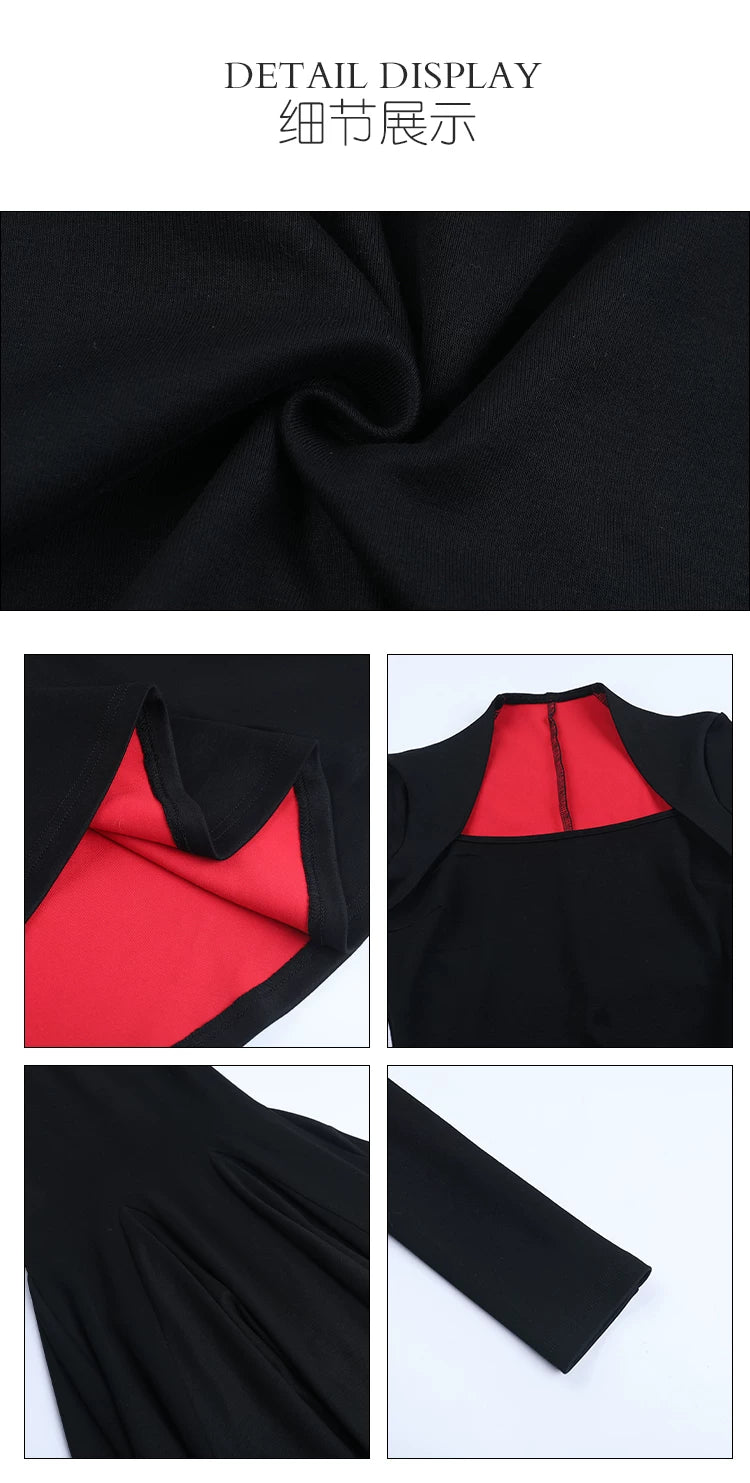 Instunning Square Neck Long Sleeve Waist High-end Dress
