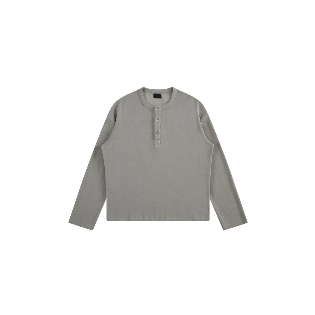 PLUS NO LOGO Diamond Waffle Henry Neck Long Sleeve