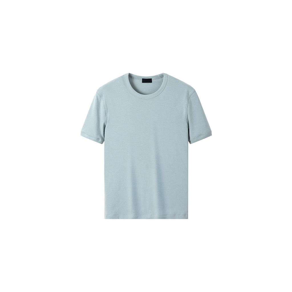PLUS NO LOGO Elastic Sleeve Crew Neck Closed Sleeve Tee