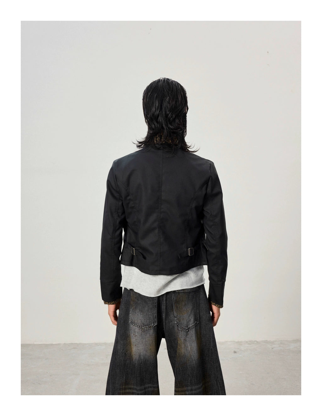 BTSG Short Fake Two-piece Leopard Print Spliced Jacket