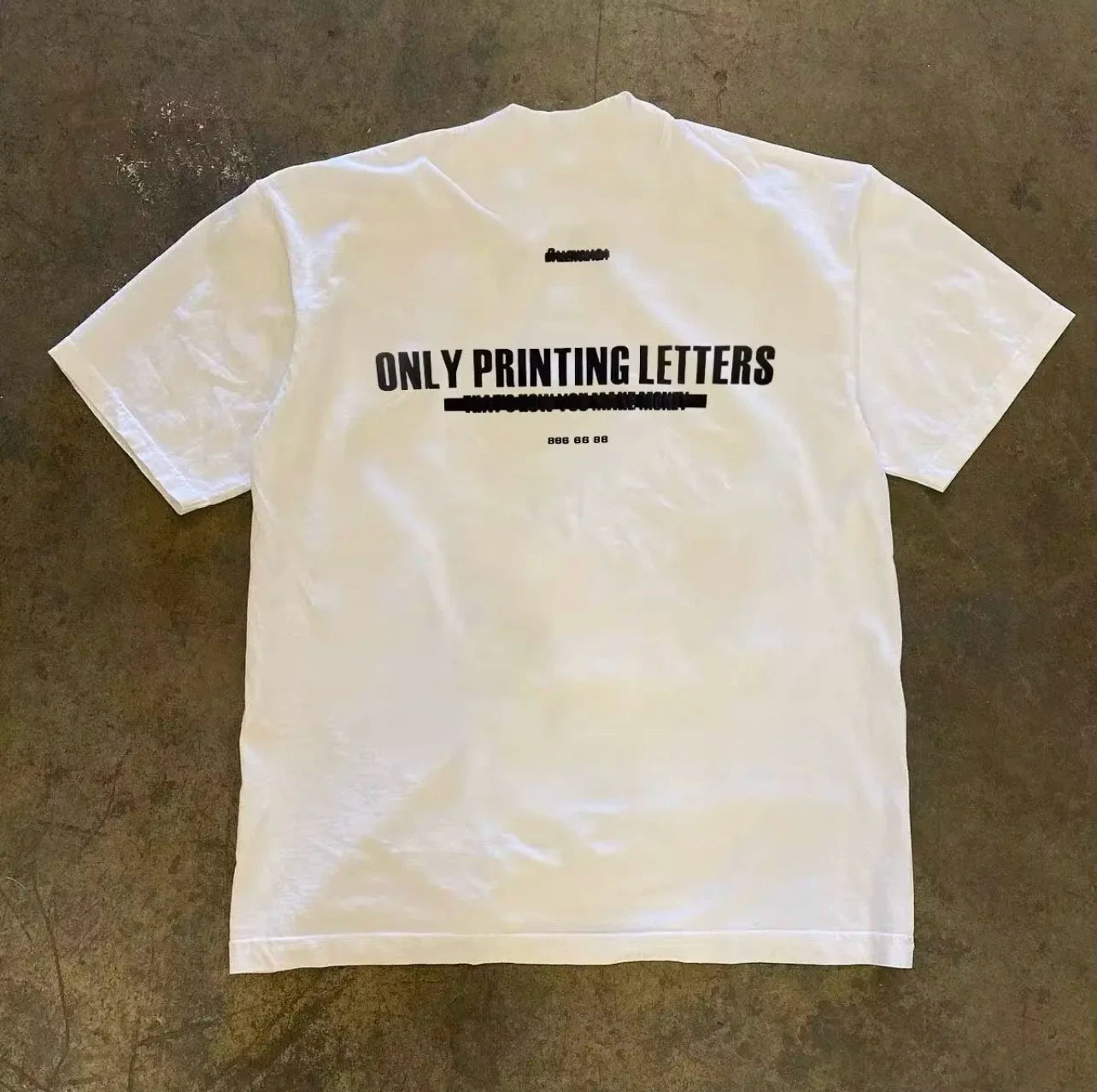 UPUPXIA Letter Print Casual Versatile Tee
