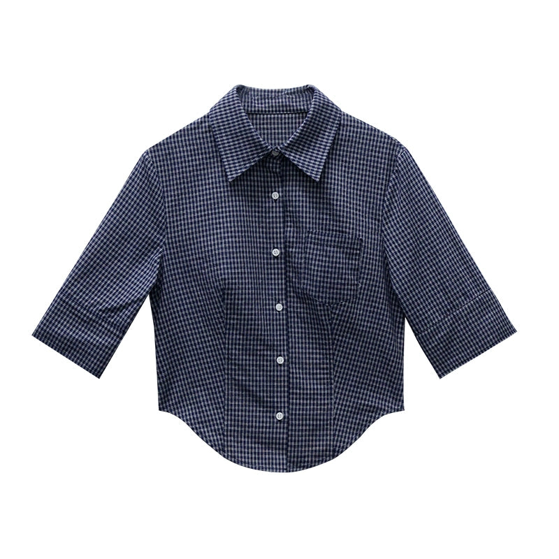 Audwyn Vintage Casual Lapel Plaid Shirt