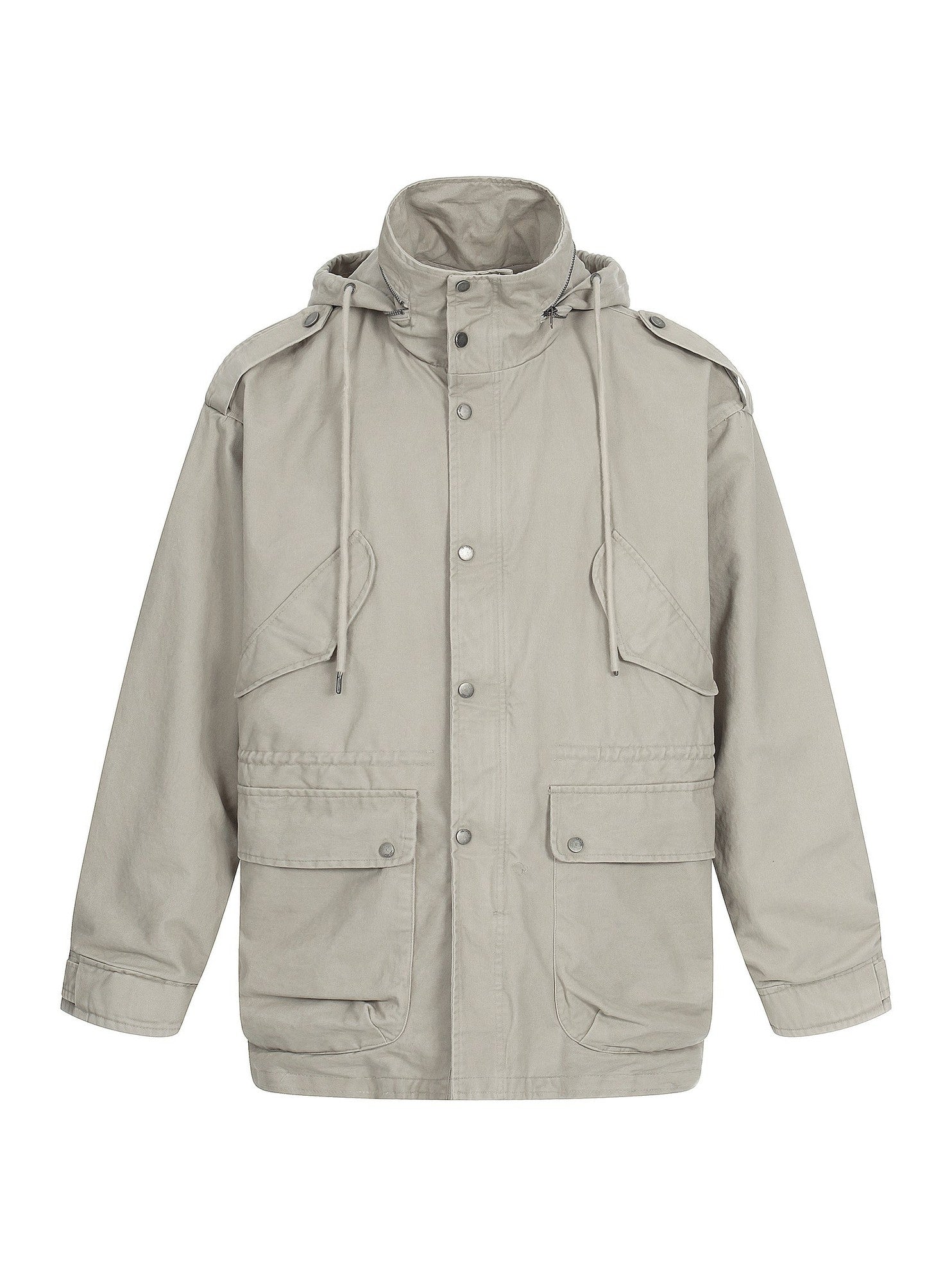 11KN Vintage Hooded Stand-up Collar Tooling Jacket