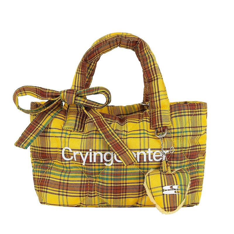 CryingCenter Vintage Checked Tote Bag