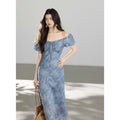 TYANG Retro Jacquard Waist Dress