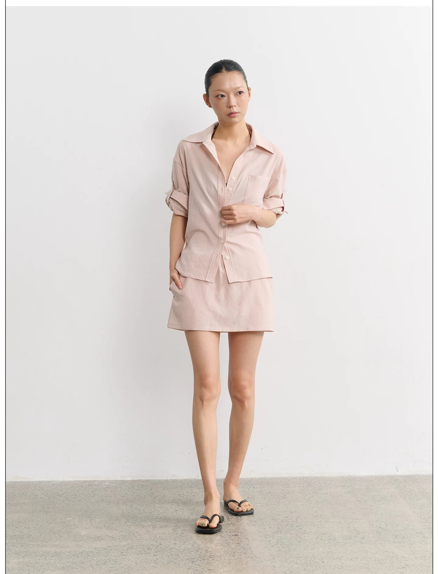 LINY LIBERTY Adjustable Waist Buckle Breathable Light Shirt