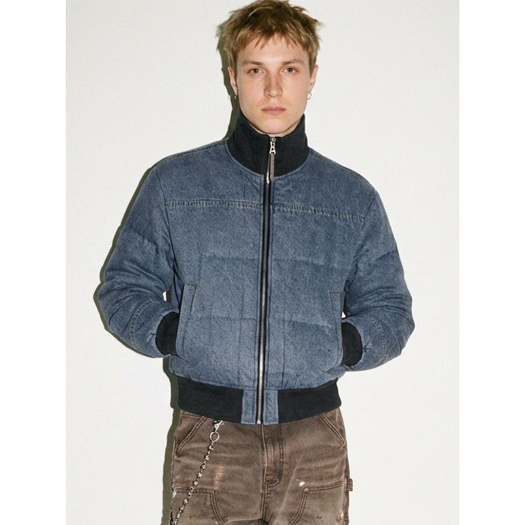 Madeextreme Retro Stand Collar Denim Thickenedoutwear