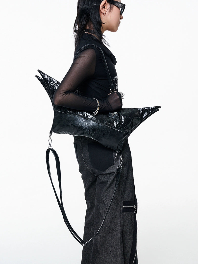 Antiphase Multi-back Four-pointed Star Zipper Shoulder Messenger Bag