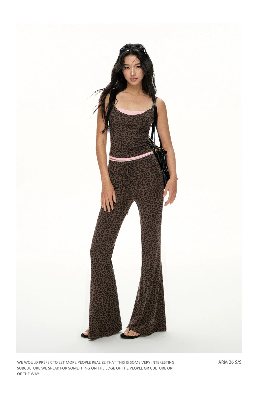 Ariseism Vintage Leopard Slim-fit Casual Pants