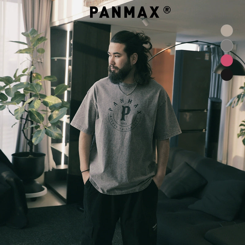 PANMAX Letter Print Versatile Loose Tee