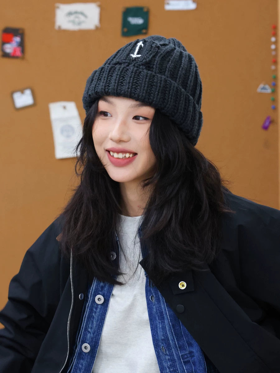 THE HOBOO Japanese Knitted Anchor Wool Cap
