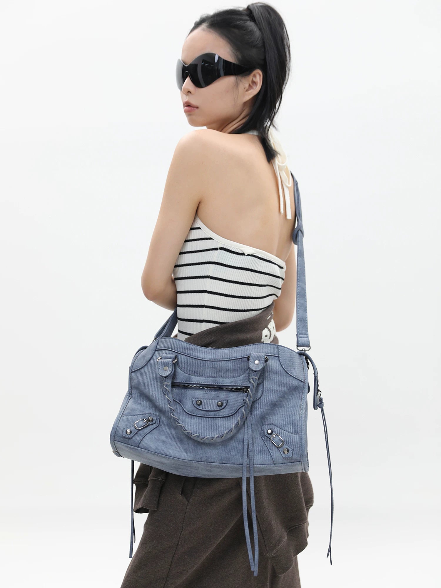 JANDRESS Stud Vintage Crossbody Bag
