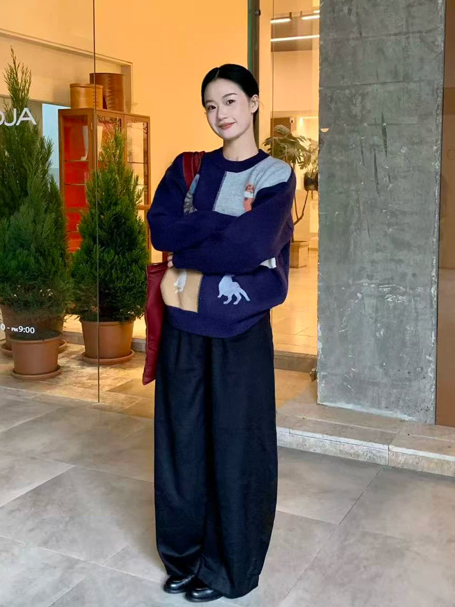 LIVINGTOWN cat knitted sweater