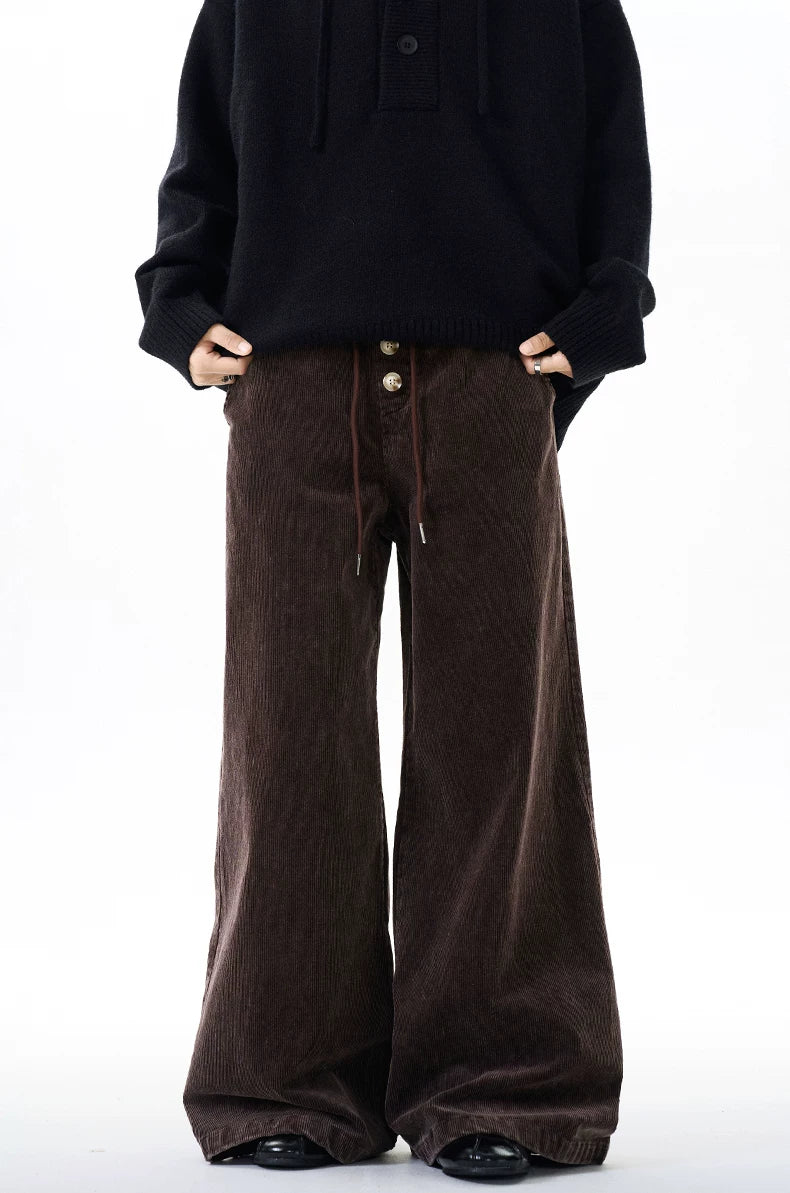 TRUQUEST Retro Distressed Corduroy Overalls