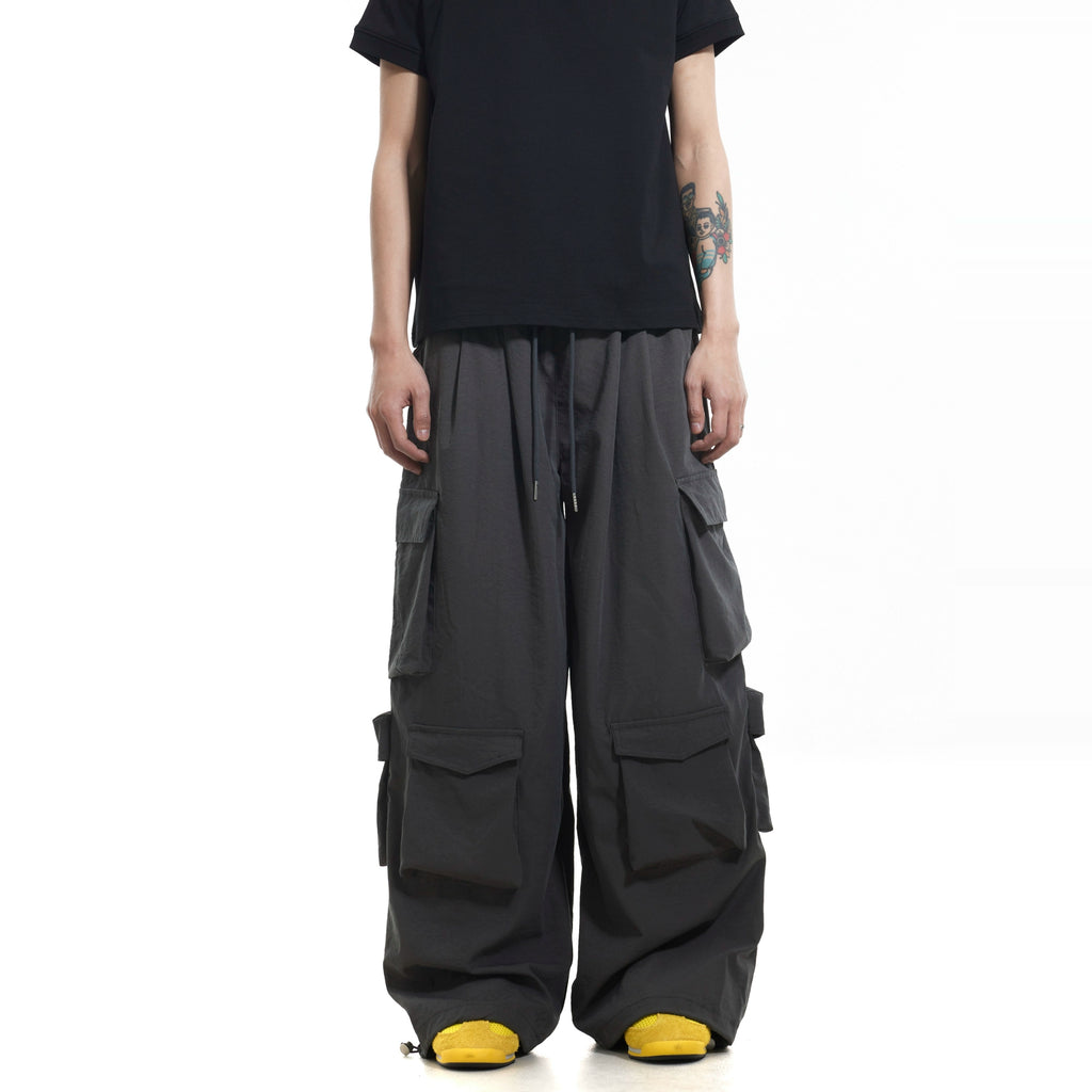 BTSG P0CKETS soft fabric multi-pocket drape Pants