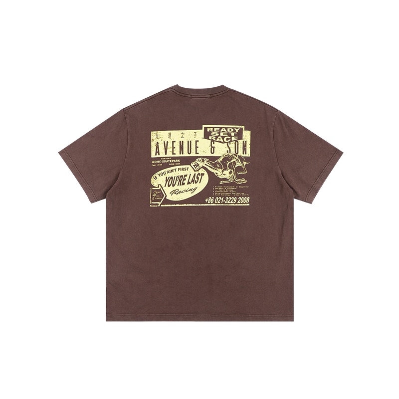 AVENUESON Greyhound Print Casual Tee