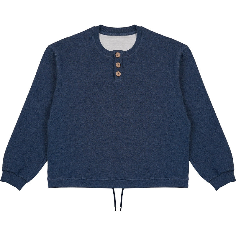 O3PARK Versatile Loose Baseball Collar Short Sweater