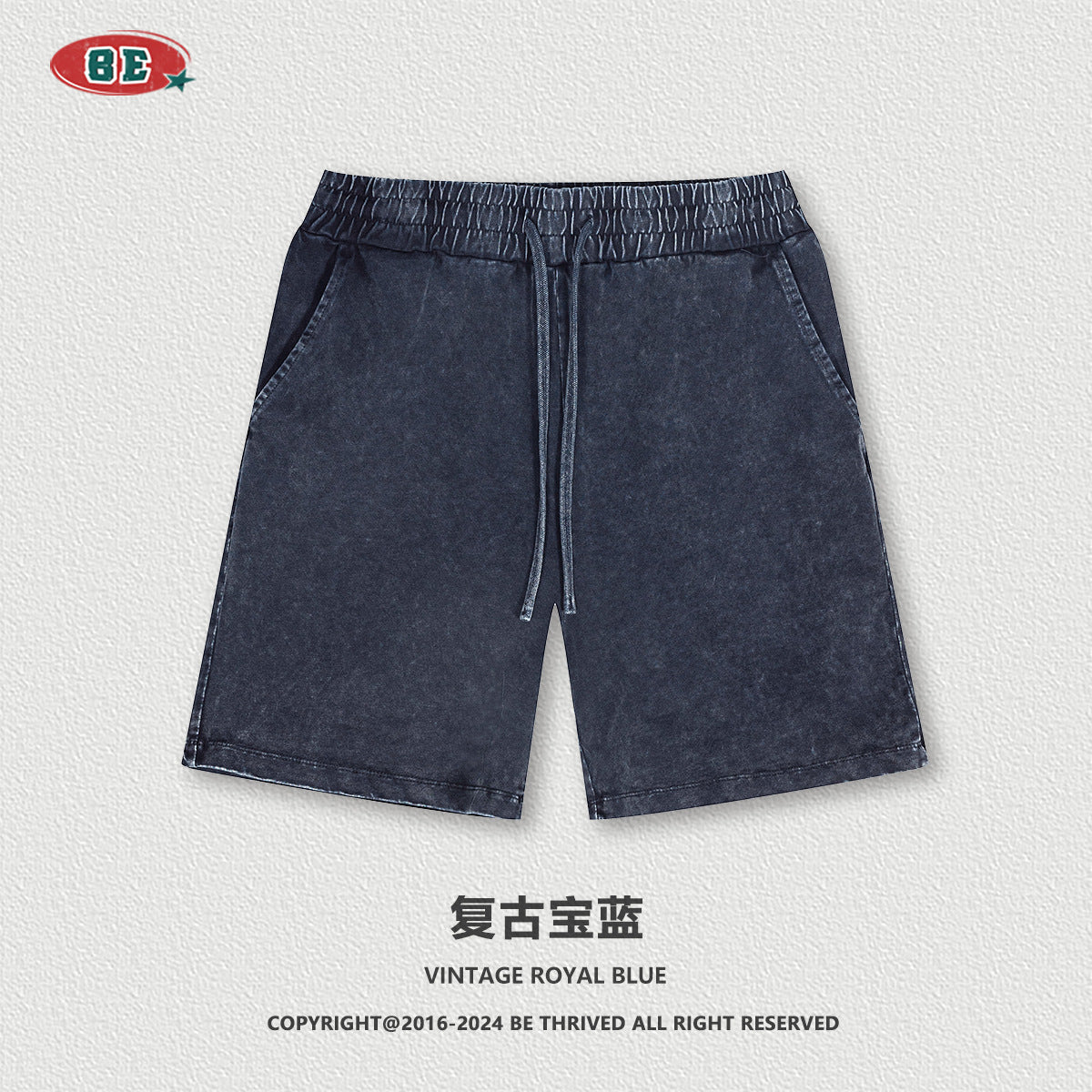 BE Five-point Washed Snowy Shorts