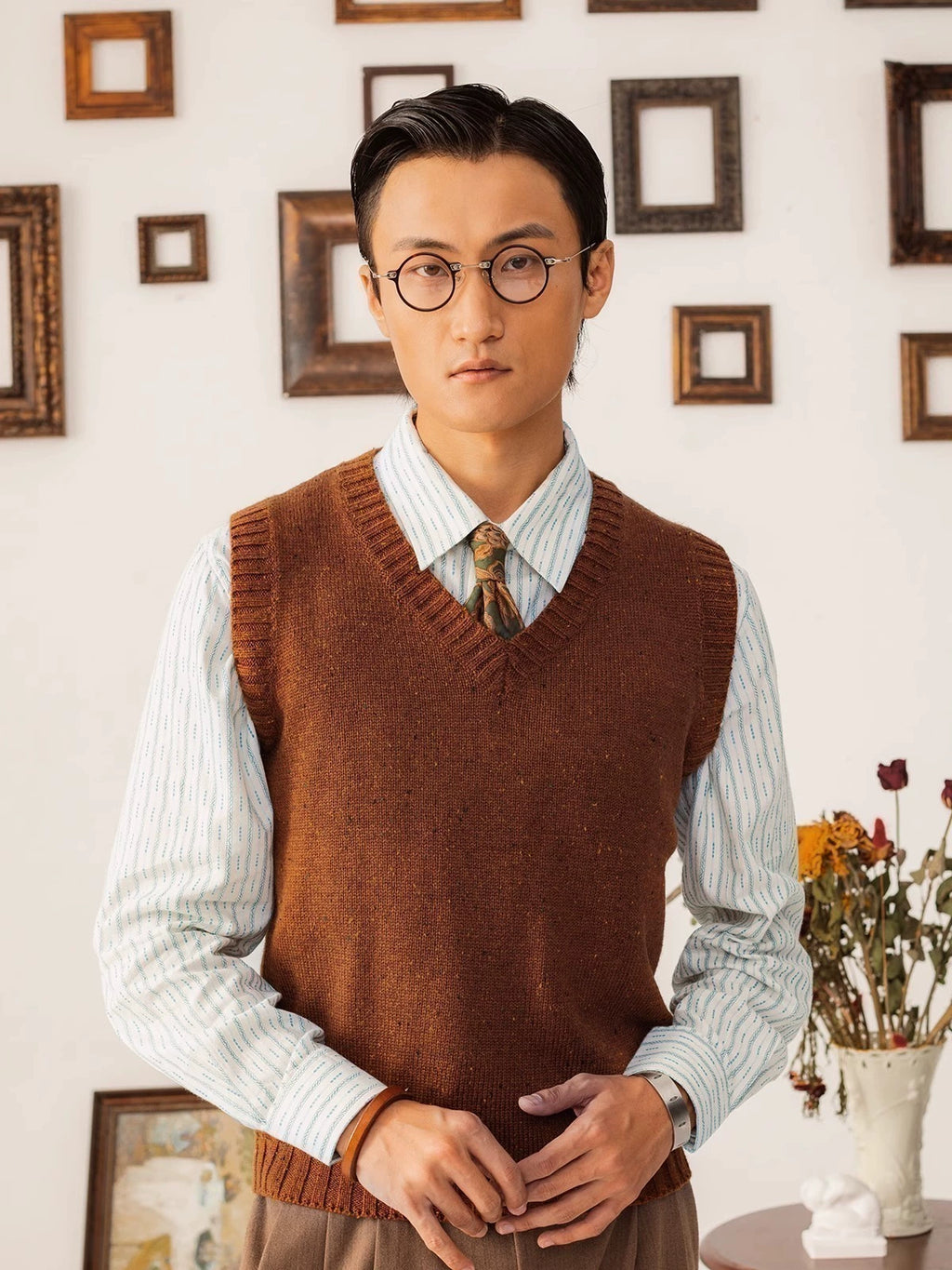 SOARIN Base Stacked Wear Loose Sleeveless Knitted Sweater Vest