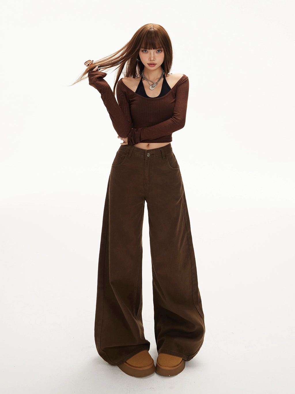 KPSR Vintage High Waist Loose Wide Leg Jeans