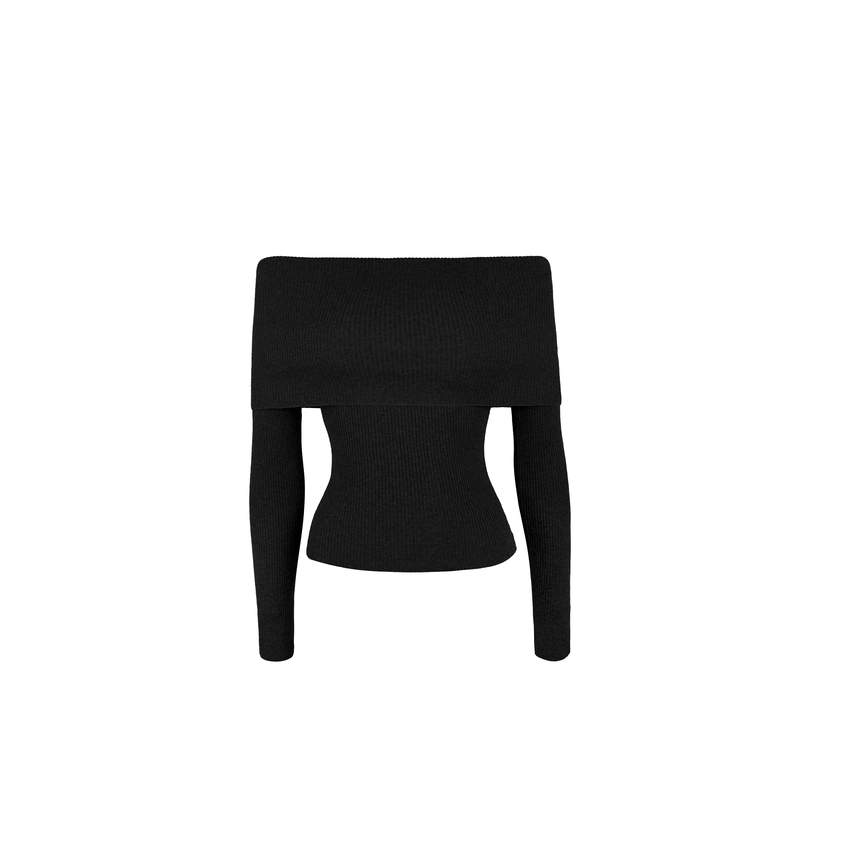 Jim Kennet Shoulder Knit Slim Long Sleeve Bottom Top