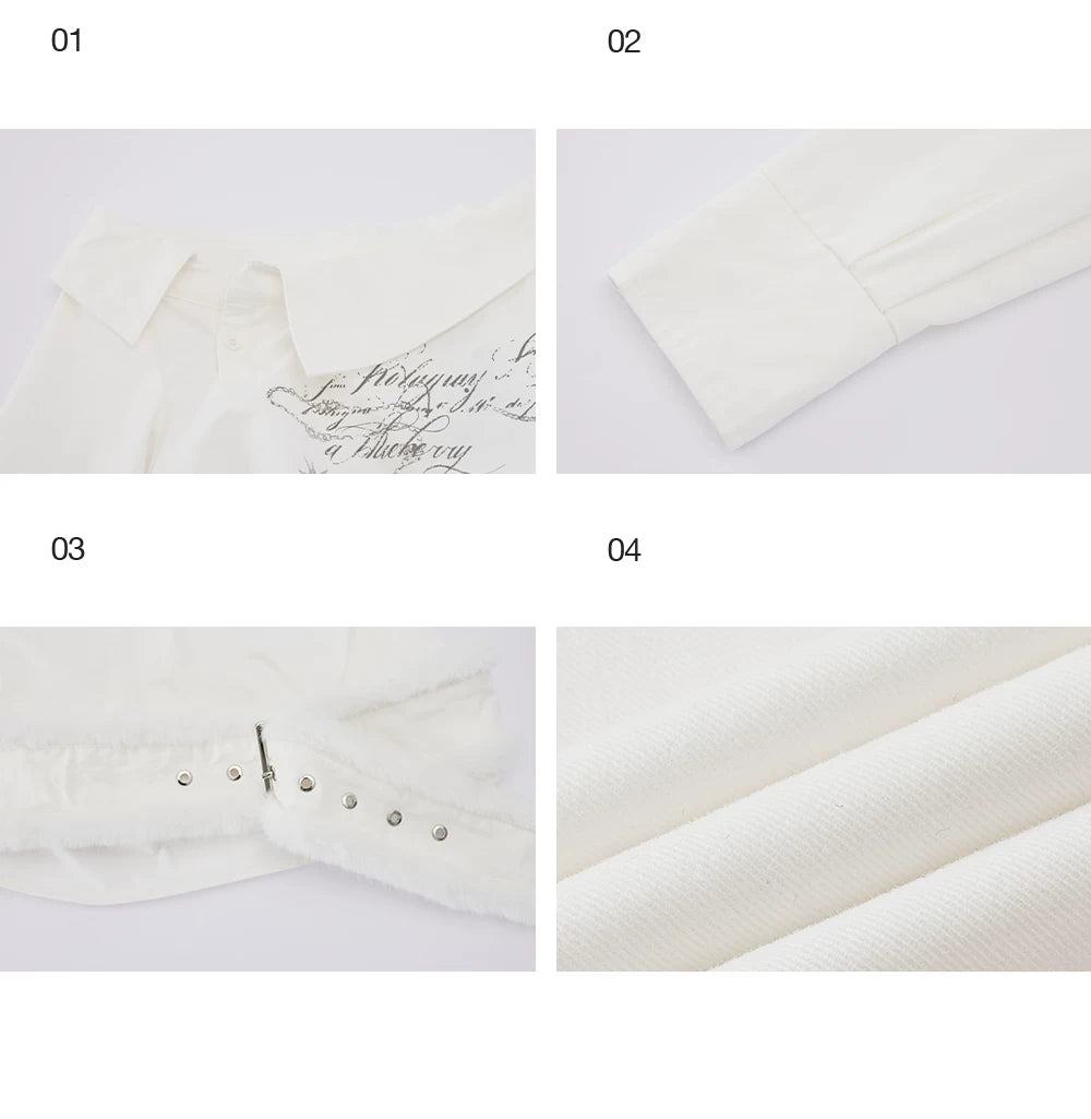 Ablueberry Off-the-shoulder Lapel Shirt